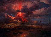 Vesuvius Erupting at Night